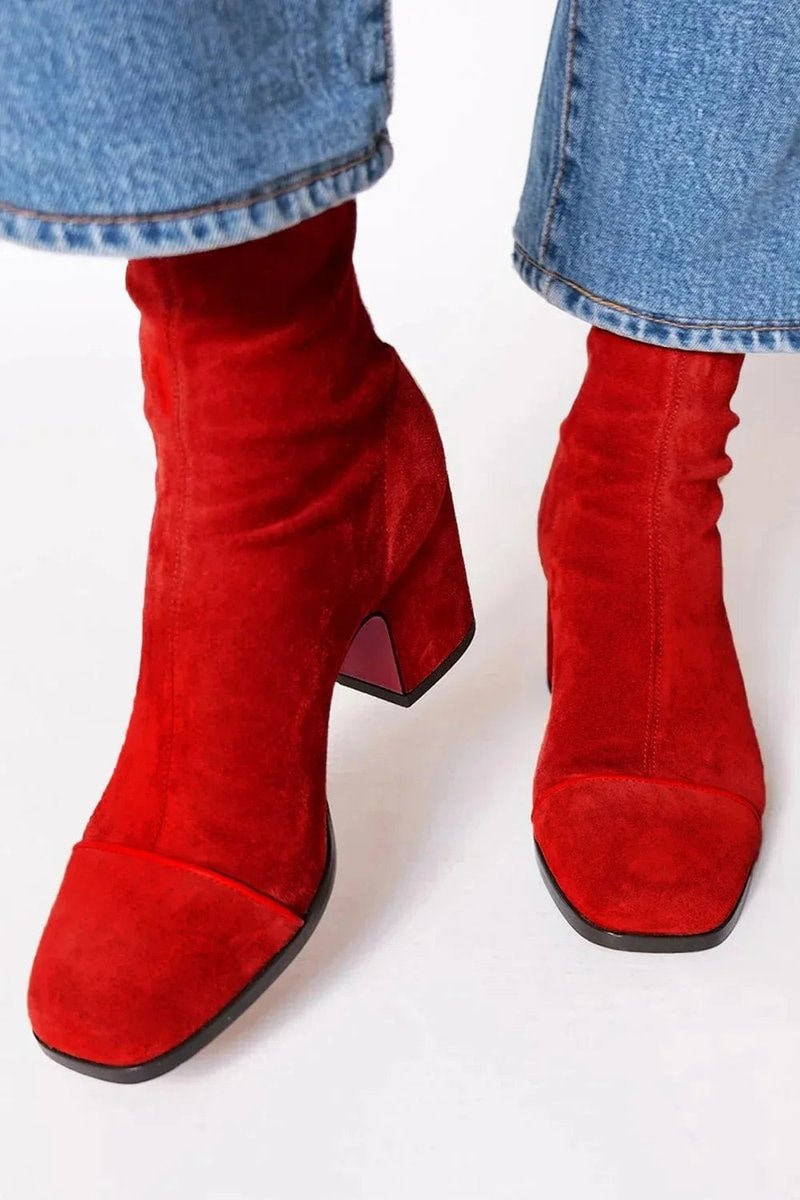 Amelia | Women's Block-Heel Suede Leopard-Toe Ankle Boots — 7