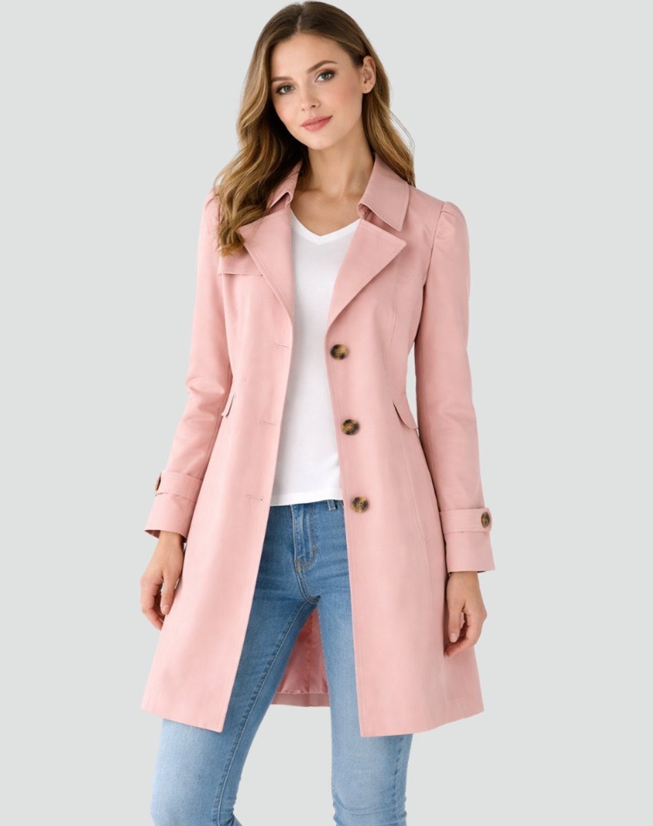 Camila | Women's Classic Double-Breasted Mid-Length Trench Coat — 4