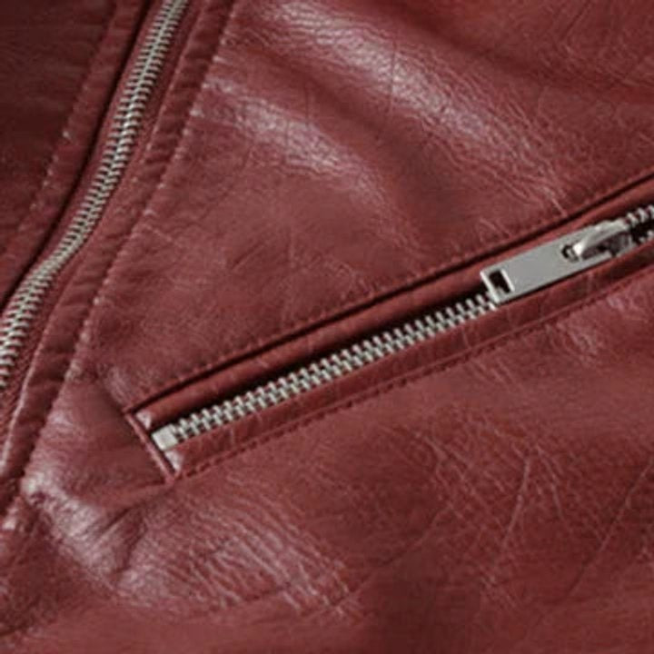 Harper | Women's Cropped Moto Faux Leather Jacket Belted Biker — 7