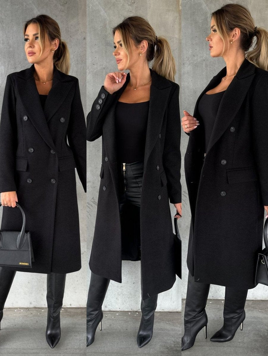 Scarlett | Manteau midi à manches longues et double boutonnage pour femmes — 12