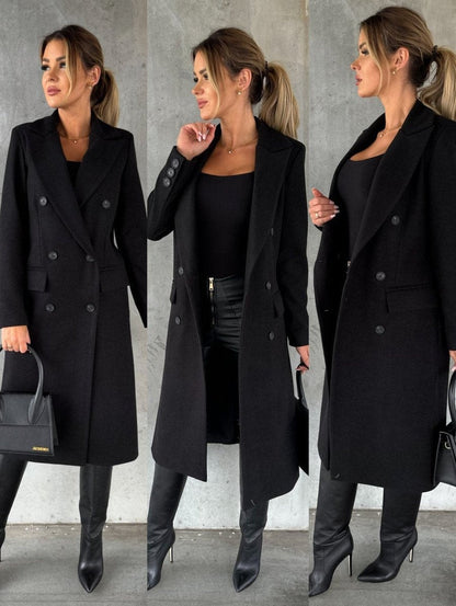 Scarlett | Manteau midi à manches longues et double boutonnage pour femmes — 12