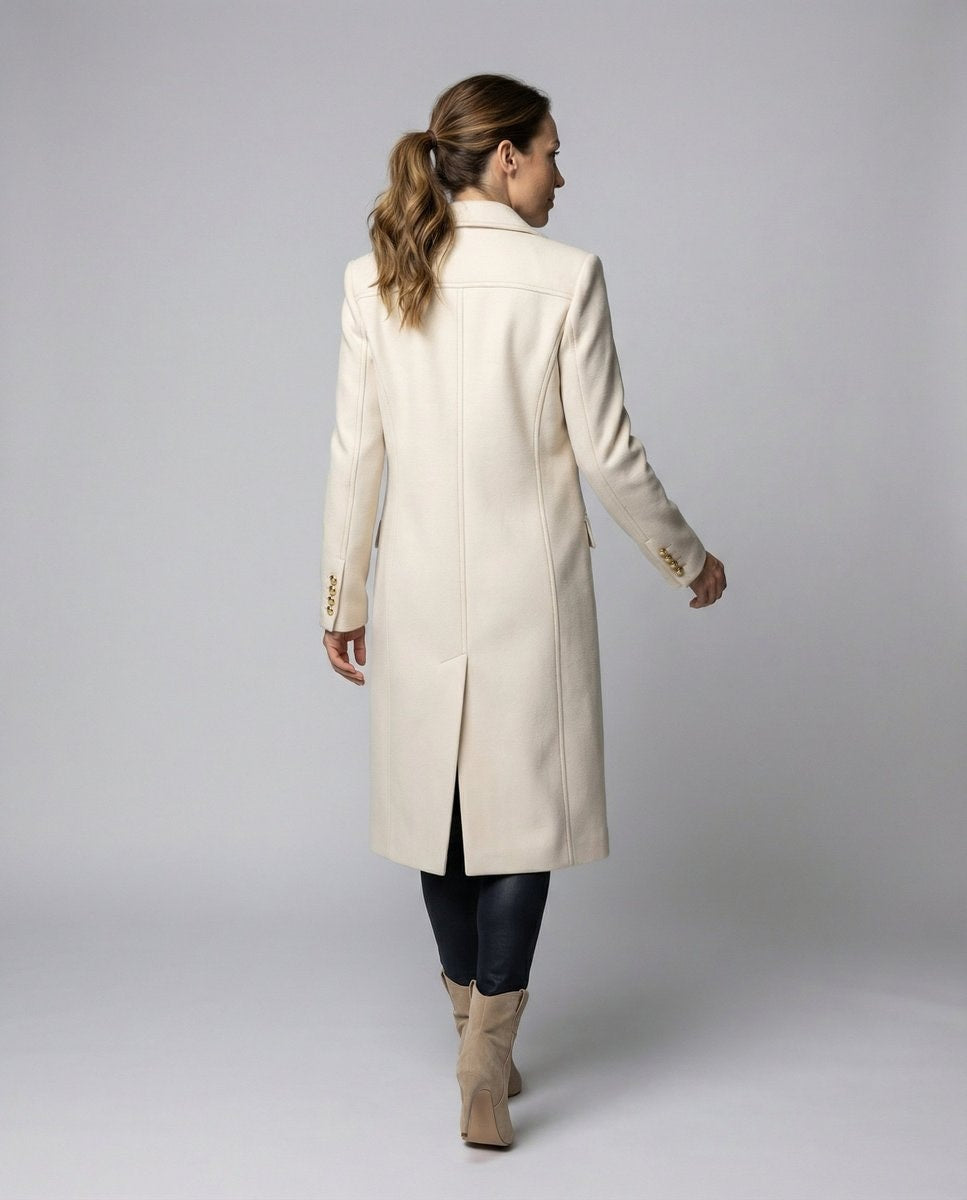 Scarlett | Manteau midi à manches longues et double boutonnage pour femmes — 2