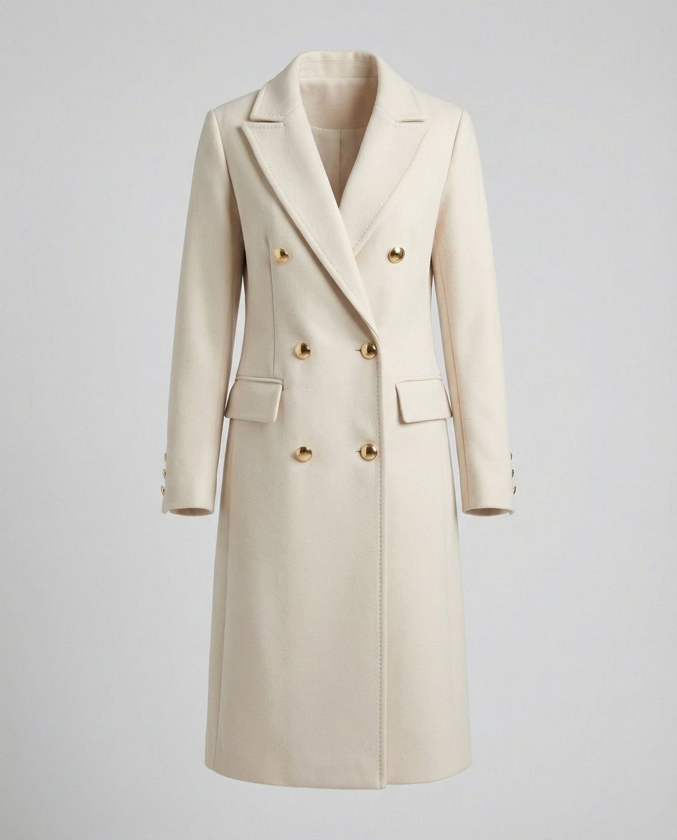 Scarlett | Manteau midi à manches longues et double boutonnage pour femmes — 5