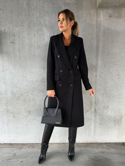 Scarlett | Manteau midi à manches longues et double boutonnage pour femmes — 7