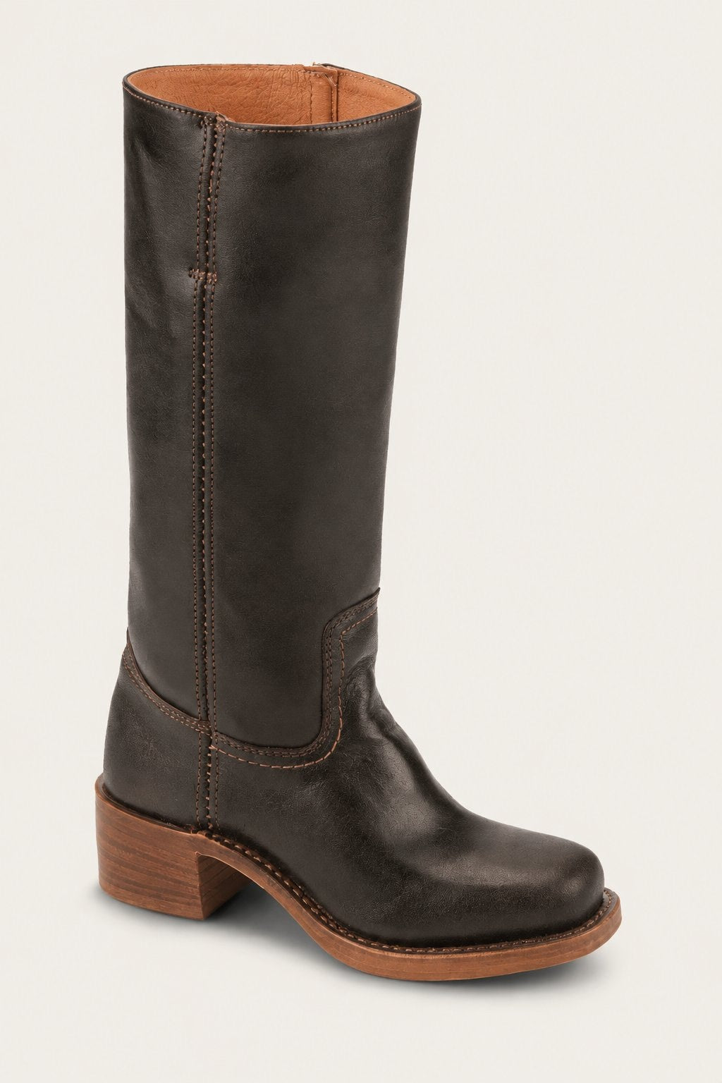 Harper | Bottes en cuir à talons blocs pour femmes, hauteur genou — 2