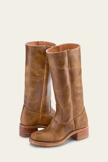Harper | Bottes en cuir à talons blocs pour femmes, hauteur genou — 5