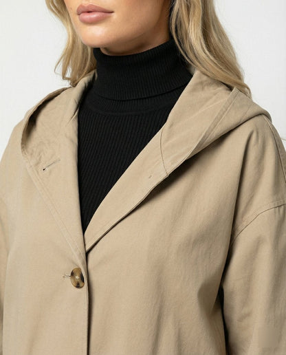 Olivia | Women's Long Hooded Waterproof Windproof Trench Coat — 2