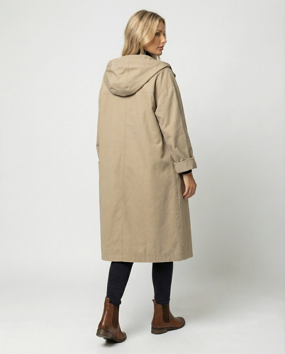 Olivia | Women's Long Hooded Waterproof Windproof Trench Coat — 3