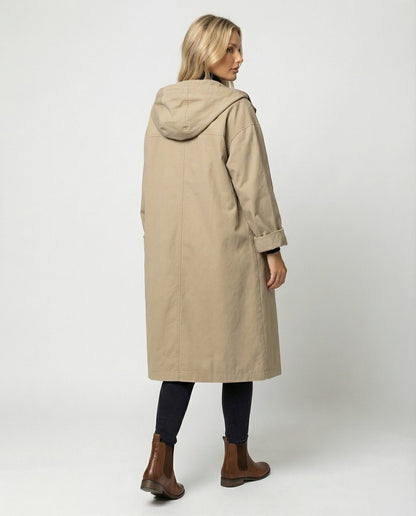 Olivia | Women's Long Hooded Waterproof Windproof Trench Coat — 3