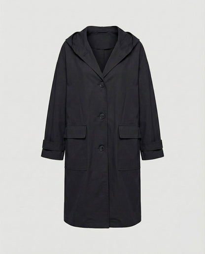 Olivia | Women's Long Hooded Waterproof Windproof Trench Coat — 4