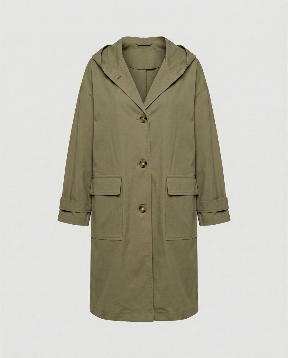 Olivia | Women's Long Hooded Waterproof Windproof Trench Coat — 5