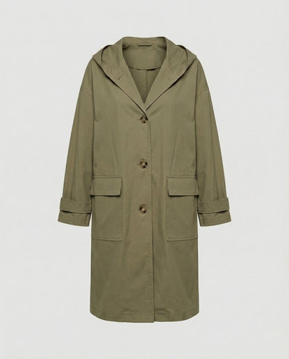 Olivia | Women's Long Hooded Waterproof Windproof Trench Coat — 5