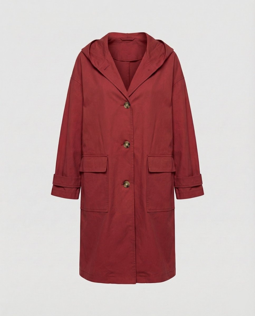 Olivia | Women's Long Hooded Waterproof Windproof Trench Coat — 6