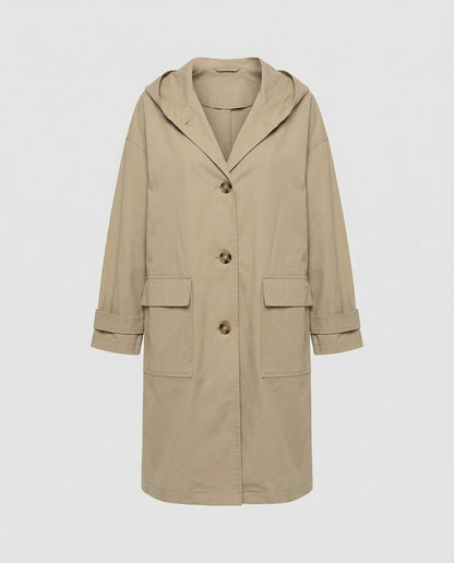 Olivia | Women's Long Hooded Waterproof Windproof Trench Coat — 7