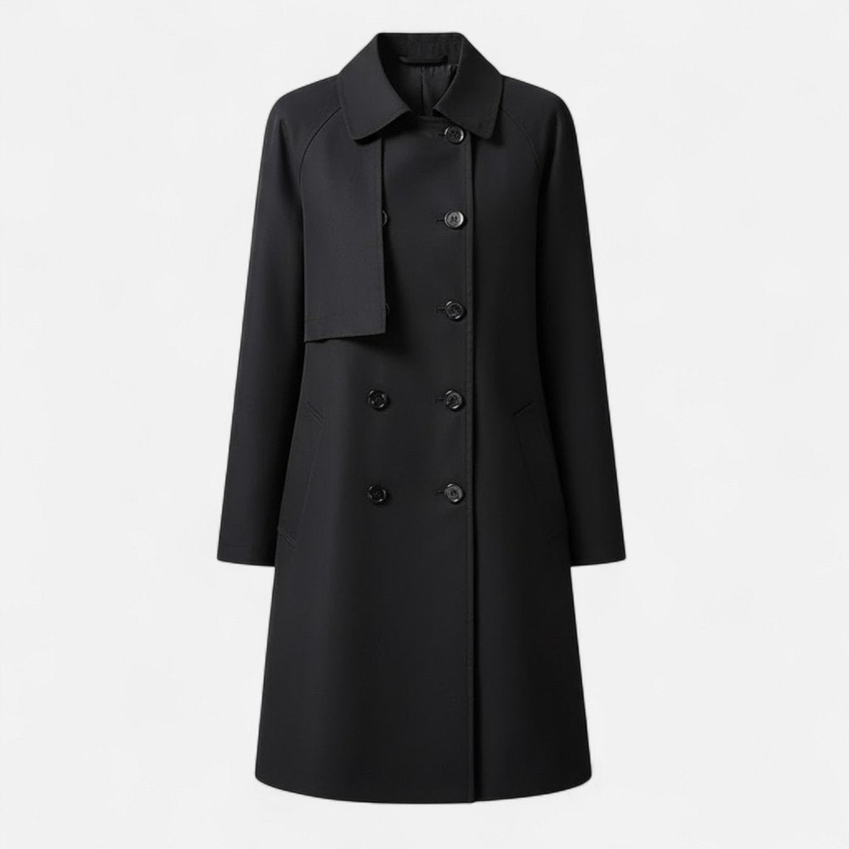 Layla | Women's Mid-Length Wool-Blend Double-Breasted Trench Coat — 1