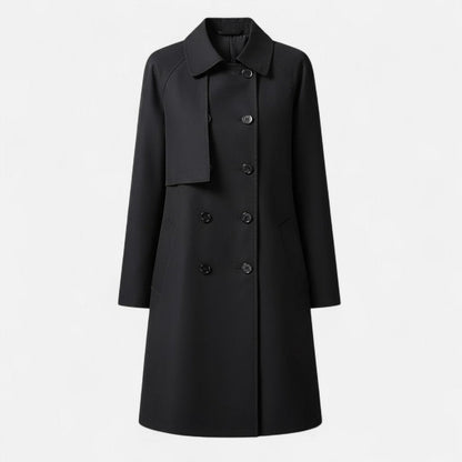 Layla | Women's Mid-Length Wool-Blend Double-Breasted Trench Coat — 1