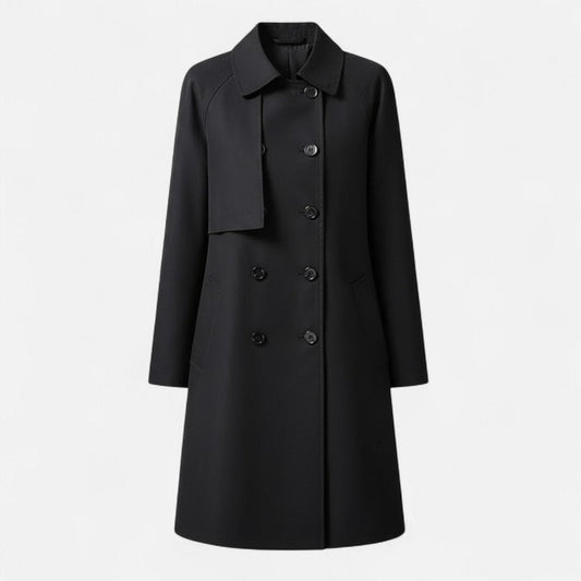 Layla | Women's Mid-Length Wool-Blend Double-Breasted Trench Coat — 1