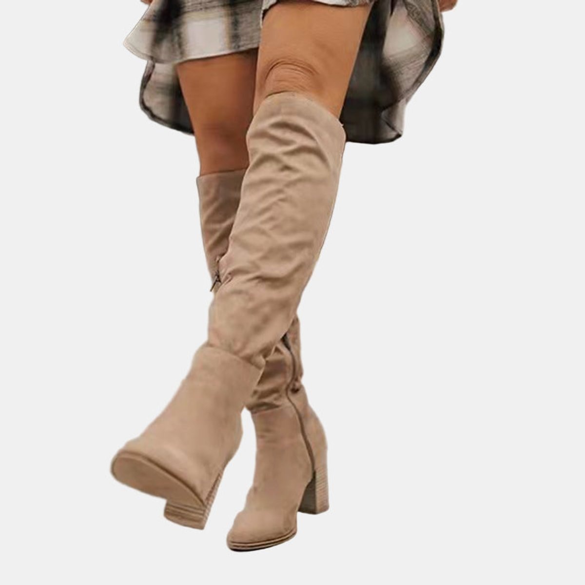 Aria | Women's Over-the-Knee Block-Heel Stretch Ankle Boots — 1