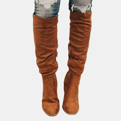 Aria | Women's Over-the-Knee Block-Heel Stretch Ankle Boots — 3