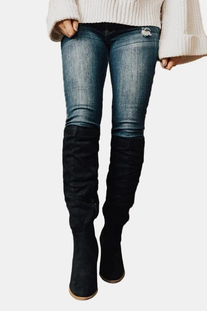 Aria | Women's Over-the-Knee Block-Heel Stretch Ankle Boots — 4