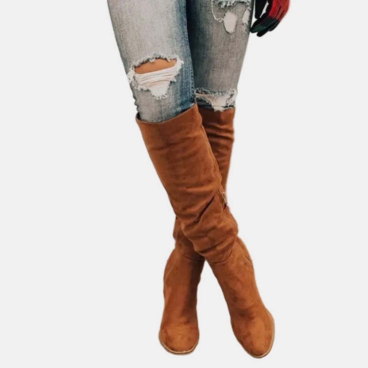 Aria | Women's Over-the-Knee Block-Heel Stretch Ankle Boots — 8