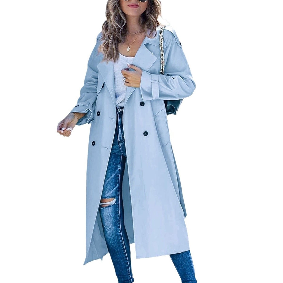 Victoria | Manteau Trench Long Femme Oversize à Double Boutonnage avec Ceinture — 9