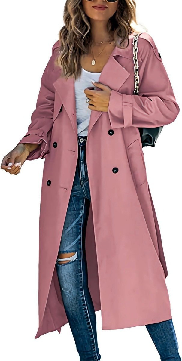Victoria | Manteau Trench Long Femme Oversize à Double Boutonnage avec Ceinture — 13