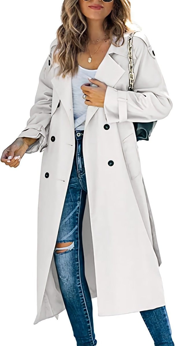 Victoria | Manteau Trench Long Femme Oversize à Double Boutonnage avec Ceinture — 5