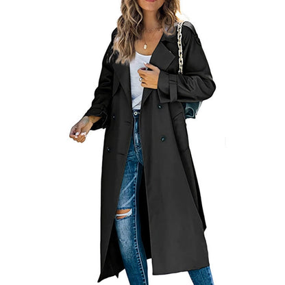Victoria | Manteau Trench Long Femme Oversize à Double Boutonnage avec Ceinture — 8