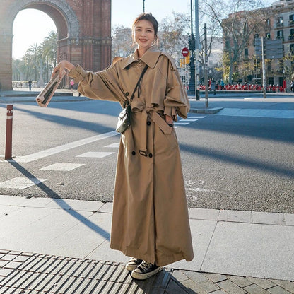 Isabella | Women's Oversized Double-Breasted Long Trench Coat — 3