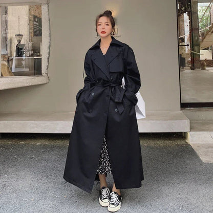 Isabella | Women's Oversized Double-Breasted Long Trench Coat — 8