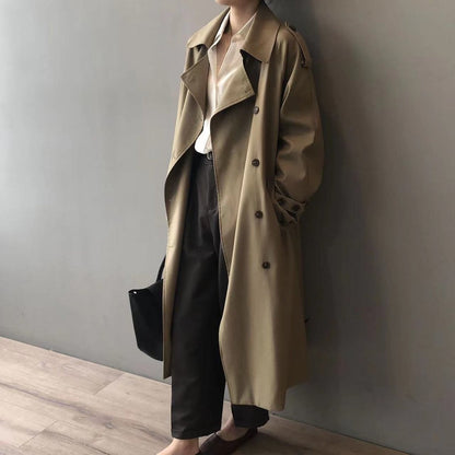 Charlotte | Women's Oversized Double-Breasted Water-Repellent Long Trench Coat — 5