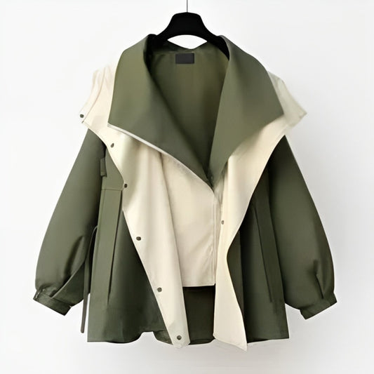 Amelia | Manteau imperméable oversize à double col pour femmes — 1