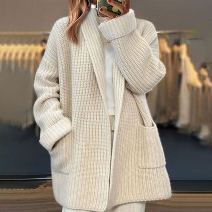 Aria | Women's Oversized Open-Front Chunky Knit Cardigan Sweater — 1