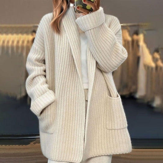 Aria | Women's Oversized Open-Front Chunky Knit Cardigan Sweater — 1
