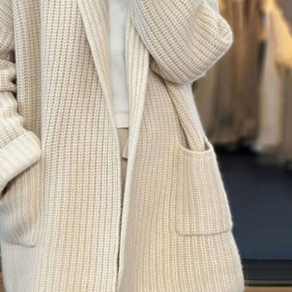 Aria | Women's Oversized Open-Front Chunky Knit Cardigan Sweater — 3