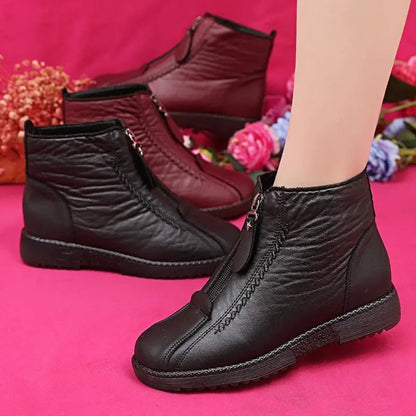 Scarlett | Women's Slip-Resistant Fleece-Lined Leather Ankle Boots — 2