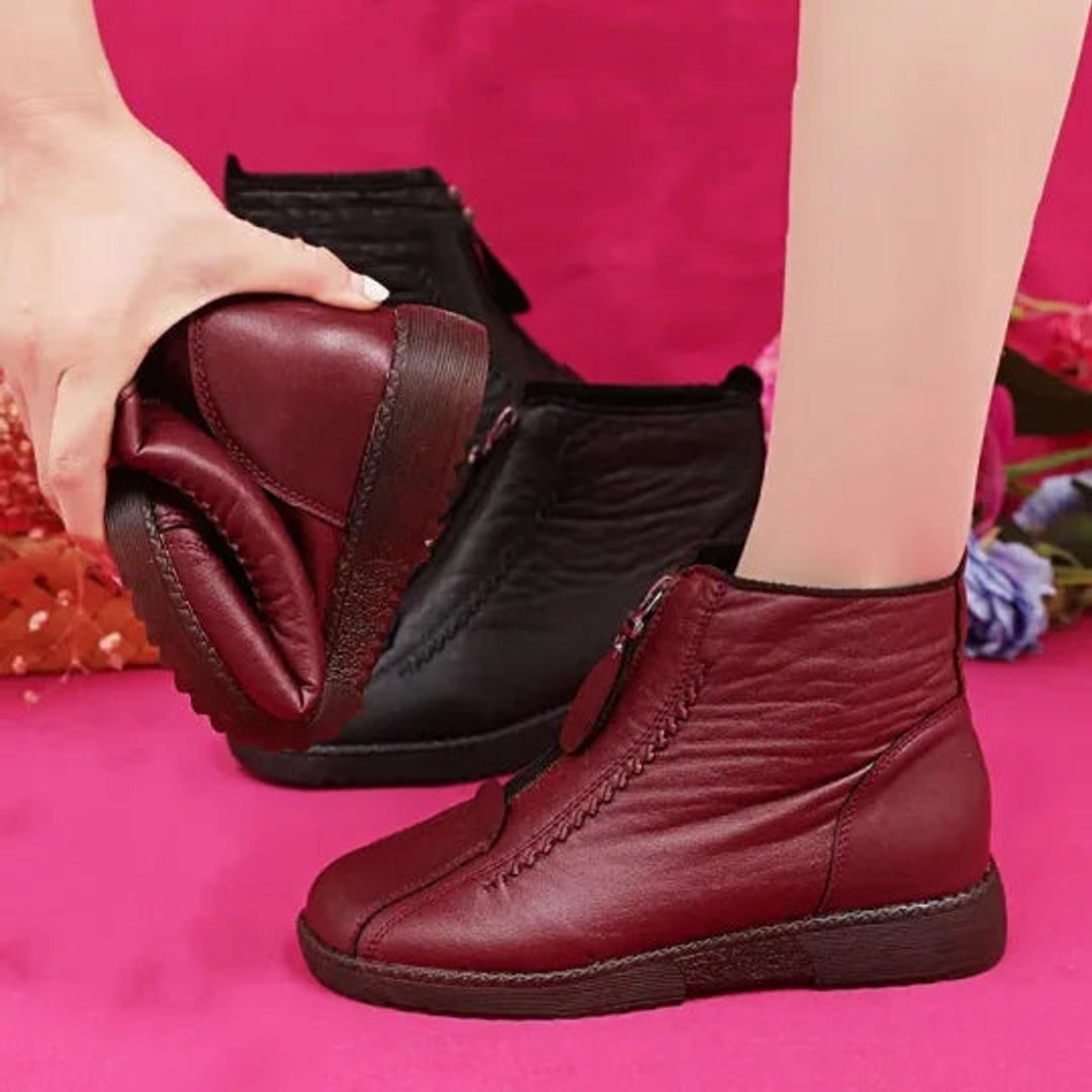 Scarlett | Women's Slip-Resistant Fleece-Lined Leather Ankle Boots — 3