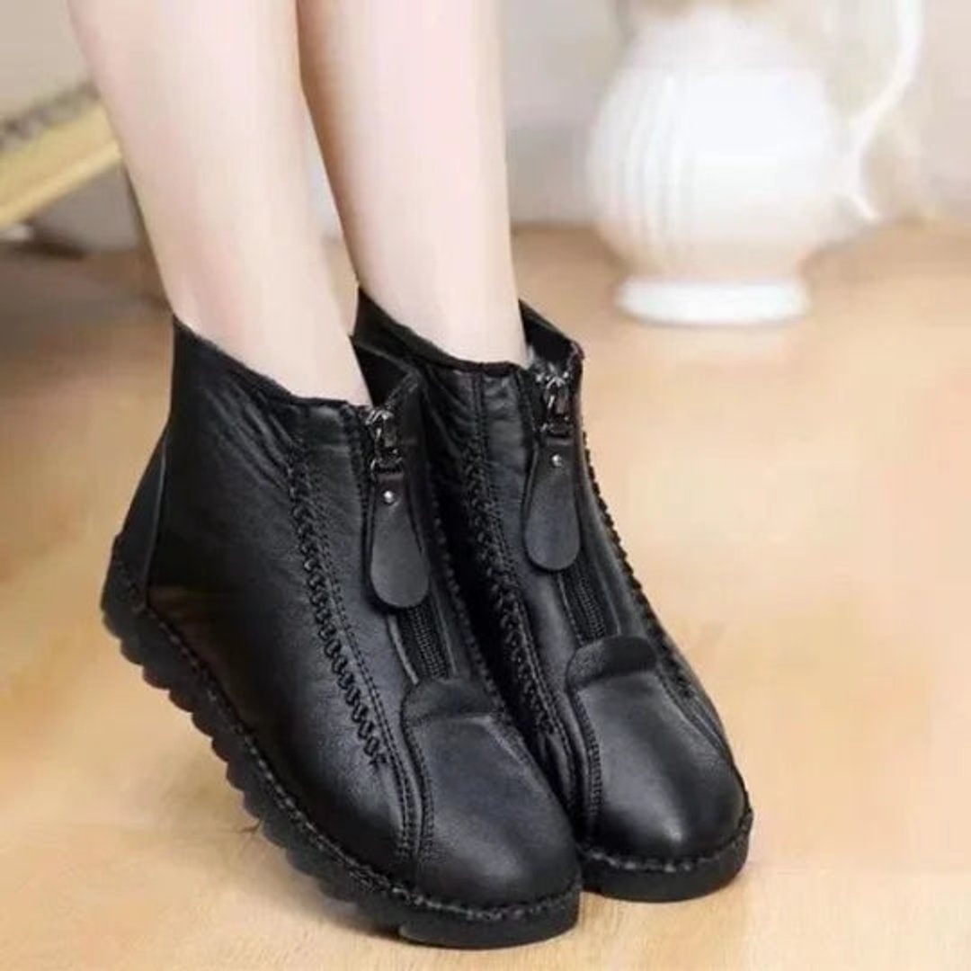 Scarlett | Women's Slip-Resistant Fleece-Lined Leather Ankle Boots — 5