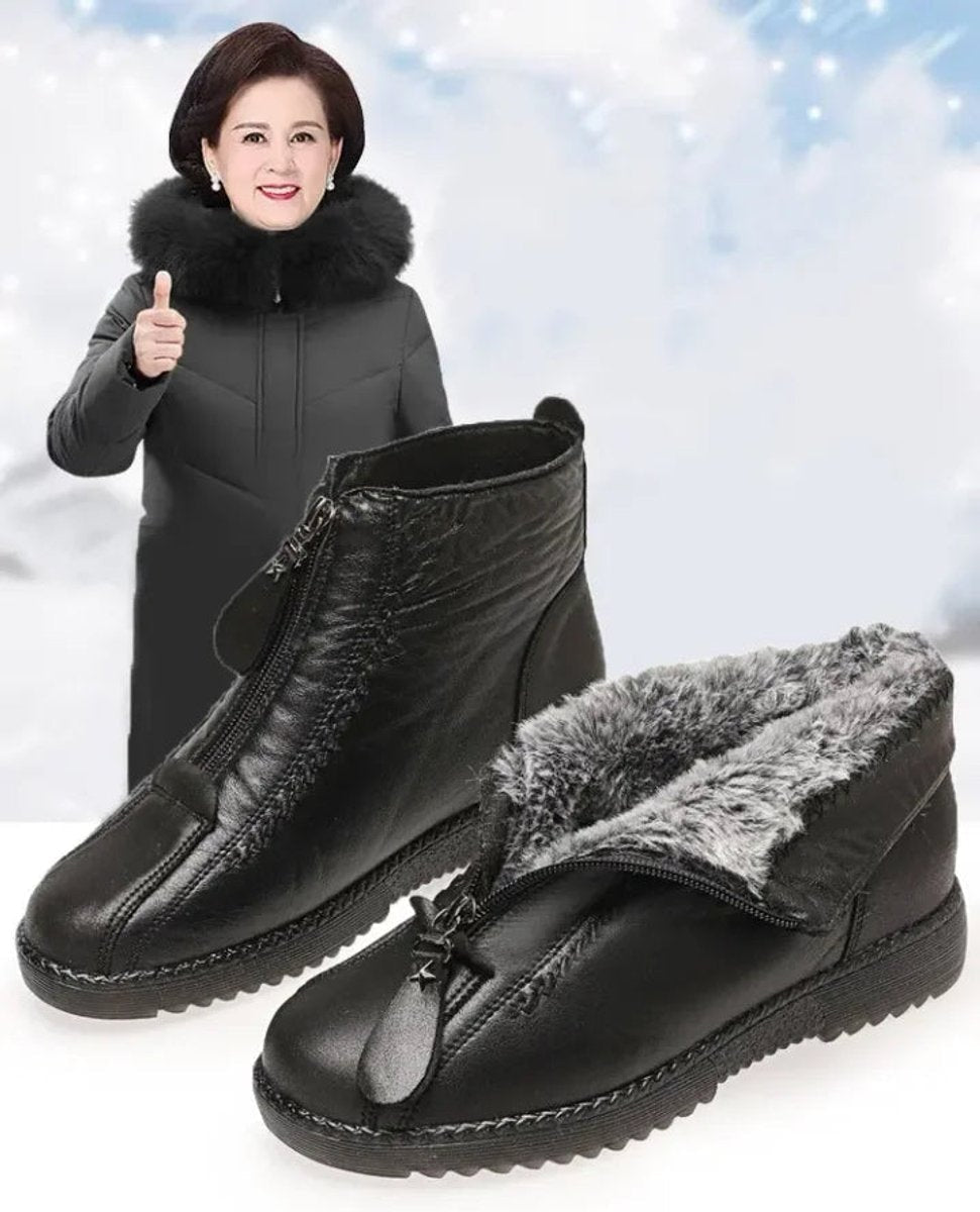 Scarlett | Women's Slip-Resistant Fleece-Lined Leather Ankle Boots — 7
