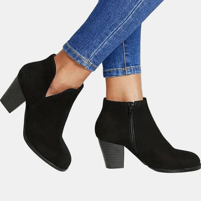 Luna | Bottines à talon bloc en suède pour femmes avec fermeture éclair sur le côté — 7