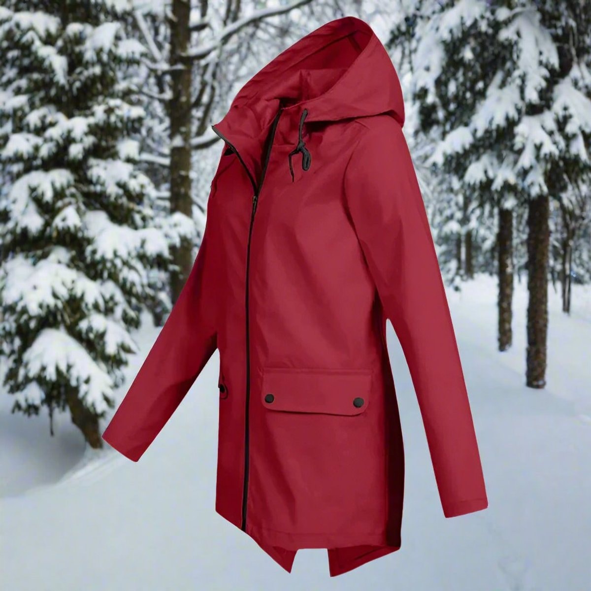Isabella | Women's Waterproof Hooded Zip-Up Rain Jacket Adjustable Cuffs Pockets — 12
