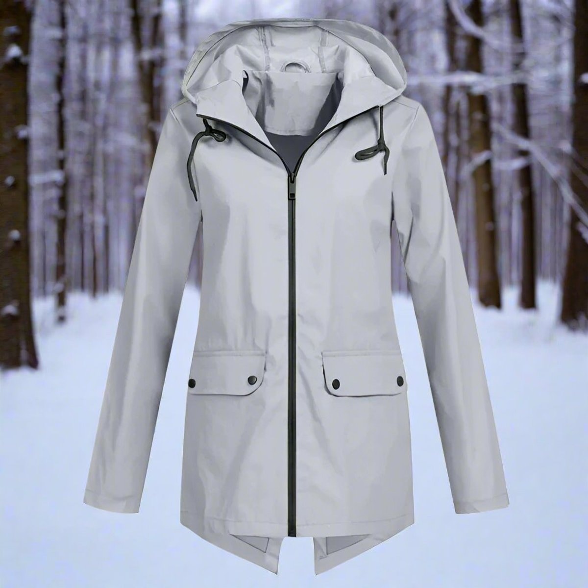 Isabella | Women's Waterproof Hooded Zip-Up Rain Jacket Adjustable Cuffs Pockets — 15
