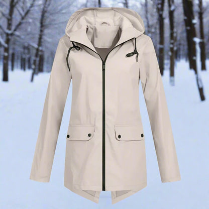 Isabella | Women's Waterproof Hooded Zip-Up Rain Jacket Adjustable Cuffs Pockets — 18