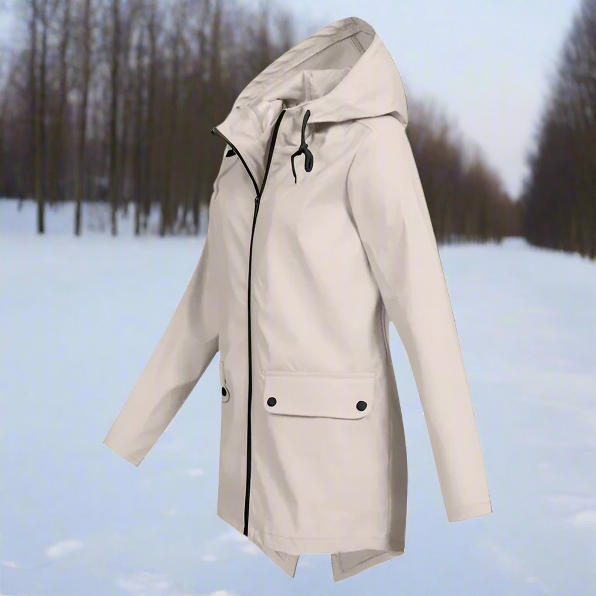 Isabella | Women's Waterproof Hooded Zip-Up Rain Jacket Adjustable Cuffs Pockets — 1