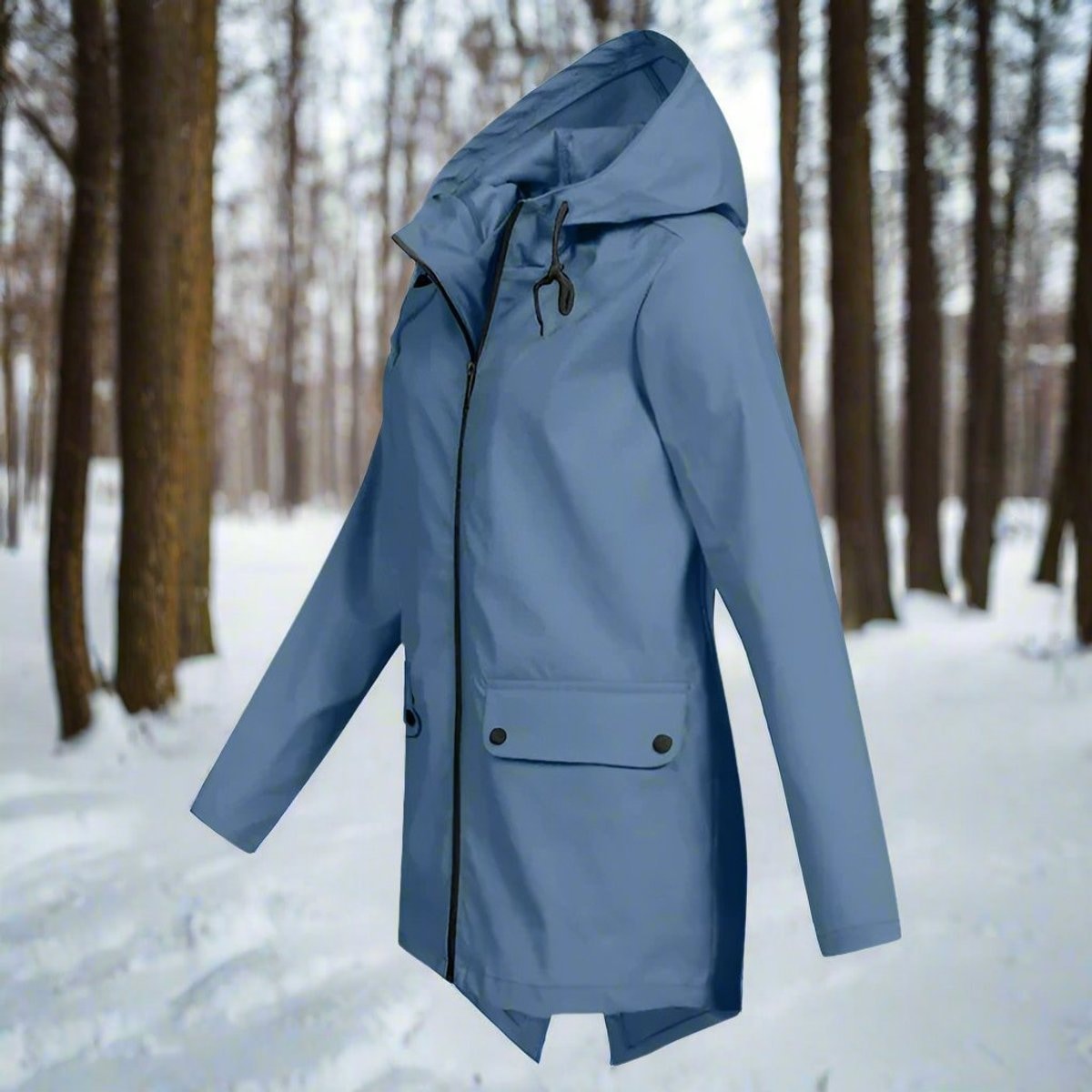 Isabella | Women's Waterproof Hooded Zip-Up Rain Jacket Adjustable Cuffs Pockets — 3