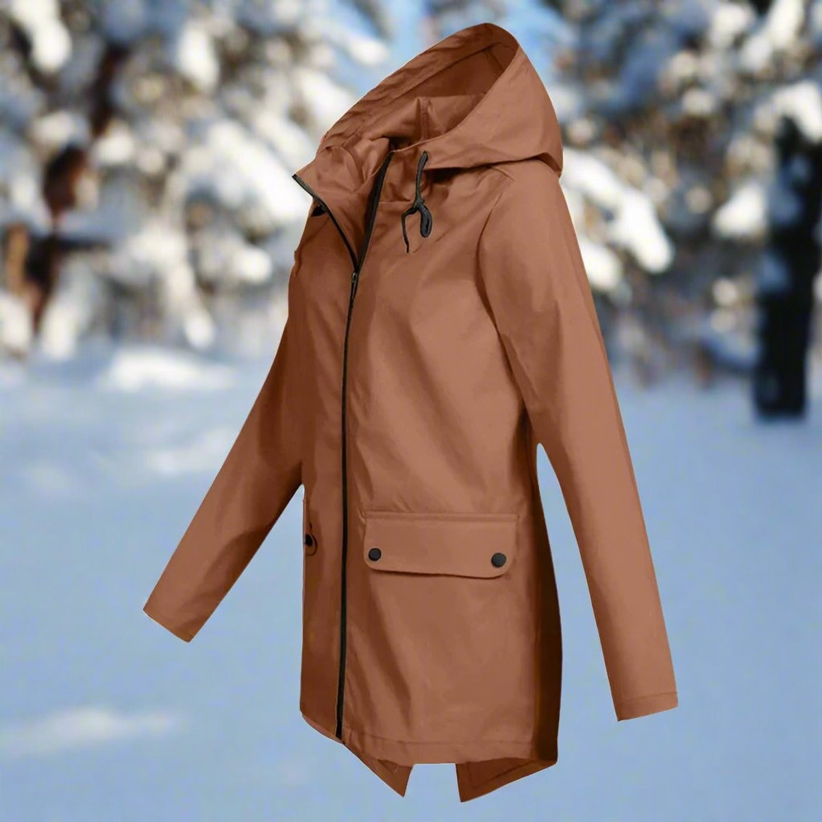 Isabella | Women's Waterproof Hooded Zip-Up Rain Jacket Adjustable Cuffs Pockets — 5