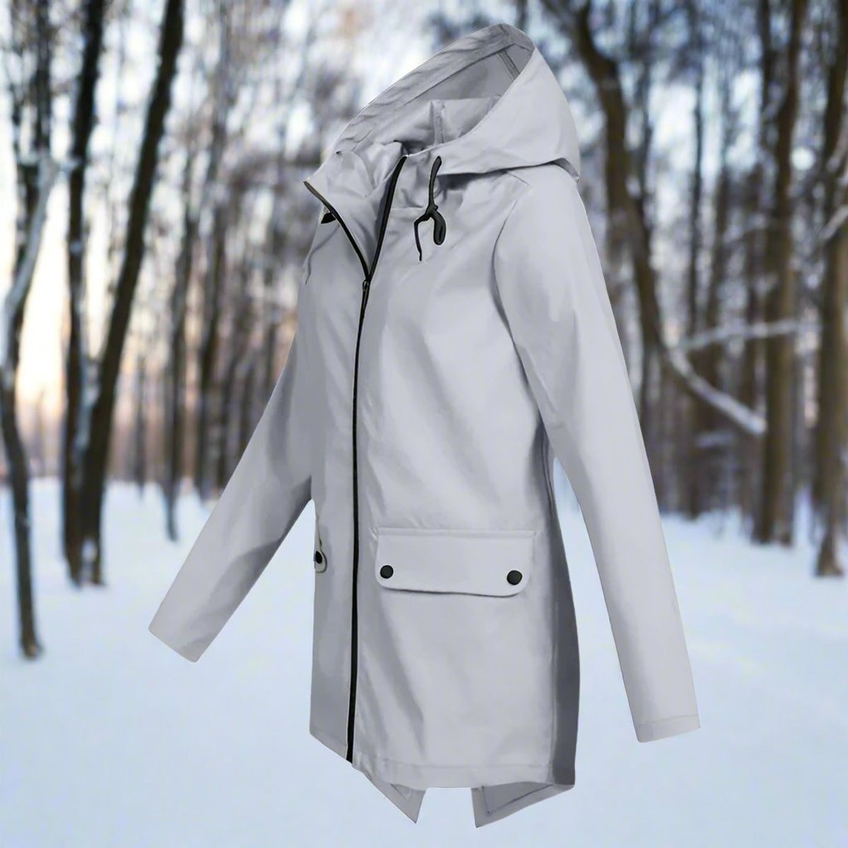 Isabella | Women's Waterproof Hooded Zip-Up Rain Jacket Adjustable Cuffs Pockets — 7
