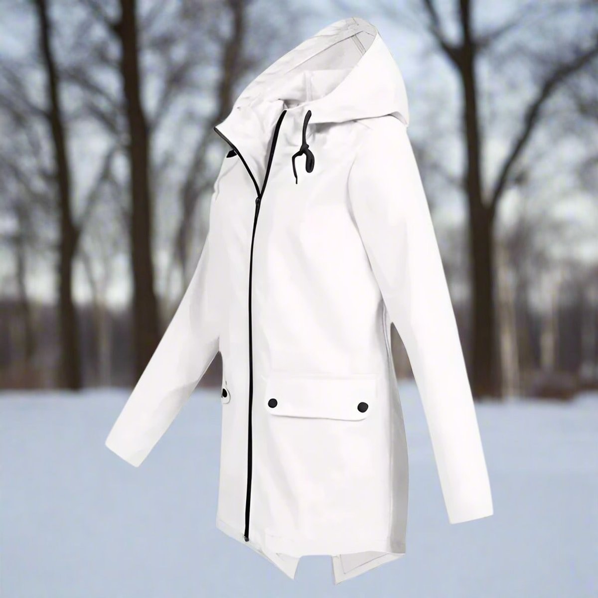 Isabella | Women's Waterproof Hooded Zip-Up Rain Jacket Adjustable Cuffs Pockets — 9