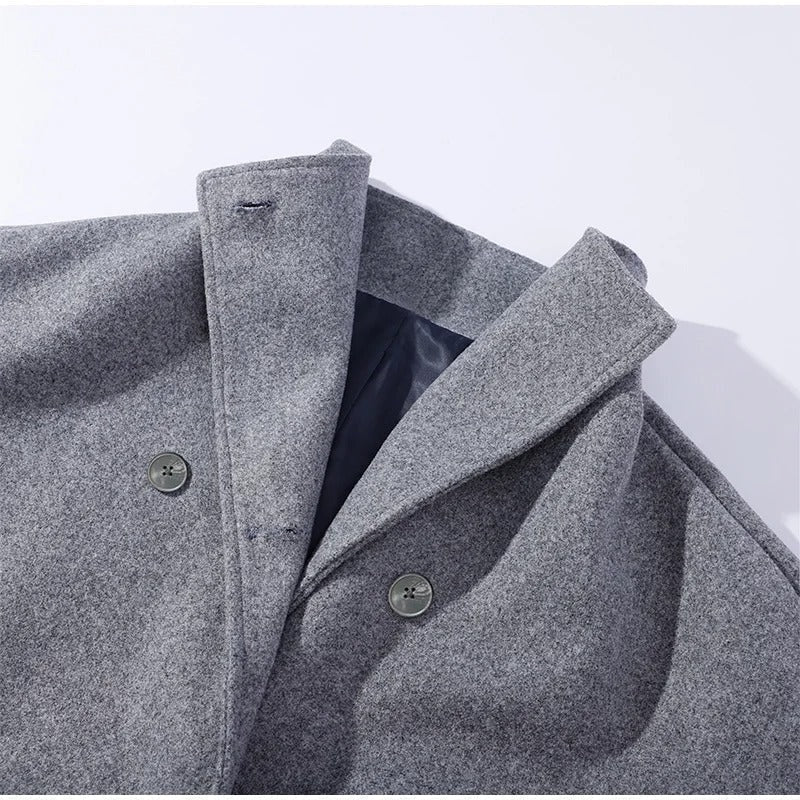 Manteau élégant femmes mélange de laine avec boutons – Vêtement d'hiver à col montant — 12